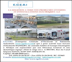 EGEBI (ENTREPRISE GENERALE D'ELECTRICITE ET BATIMENTS INDUSTRIELS)