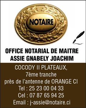 OFFICE NOTARIAL DE MAITRE ASSIE GNABELY JOACHIM
